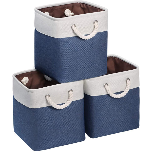 Longshore Tides Foldable Storage Cubes 13'' X 13'' X 13''Fabric Bins For Cubes With Cotton Rope